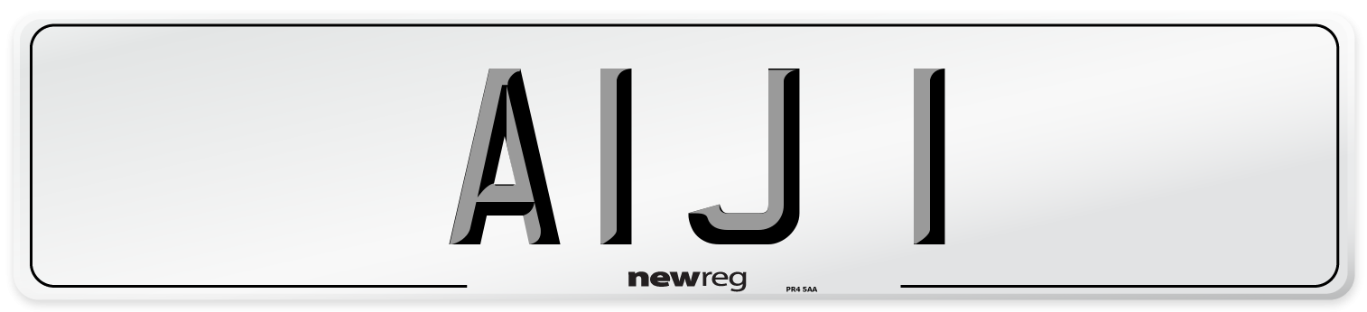 AIJ 1 Number Plate from New Reg